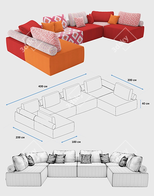 Modular Oasis Sofa Set 3D model image 2