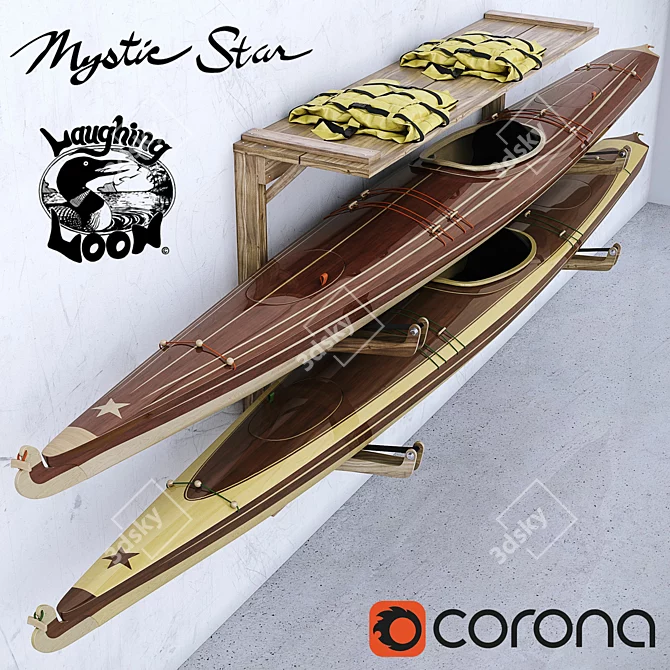 Mystic Star Kayak: Sleek and Lightweight! 3D model image 1