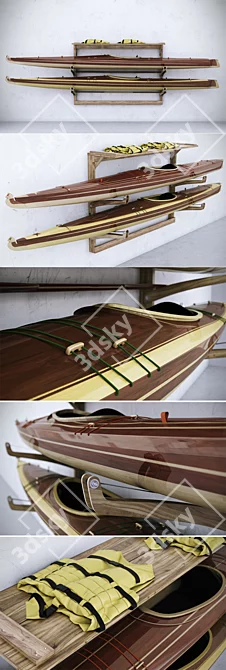 Mystic Star Kayak: Sleek and Lightweight! 3D model image 2