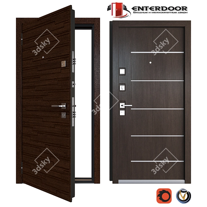 EnterDoor Stown Metal Entrance Door 3D model image 1