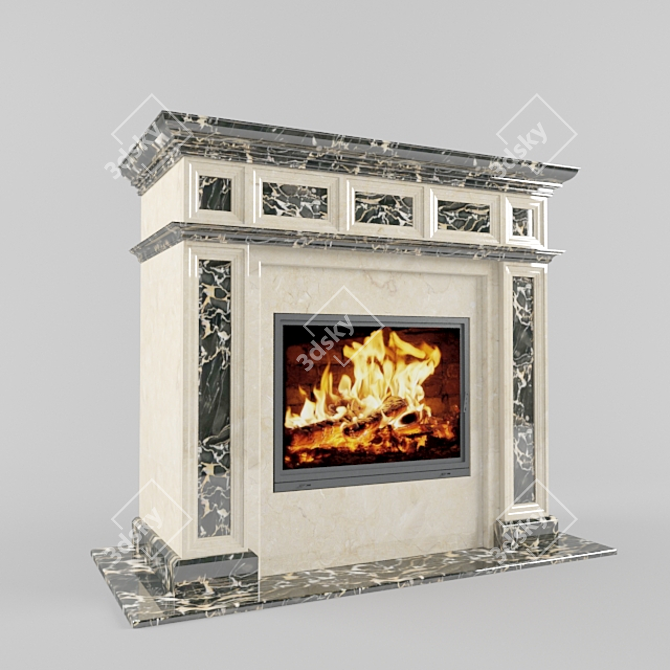 Marble Portal Fireplace: 10th Version! 3D model image 2