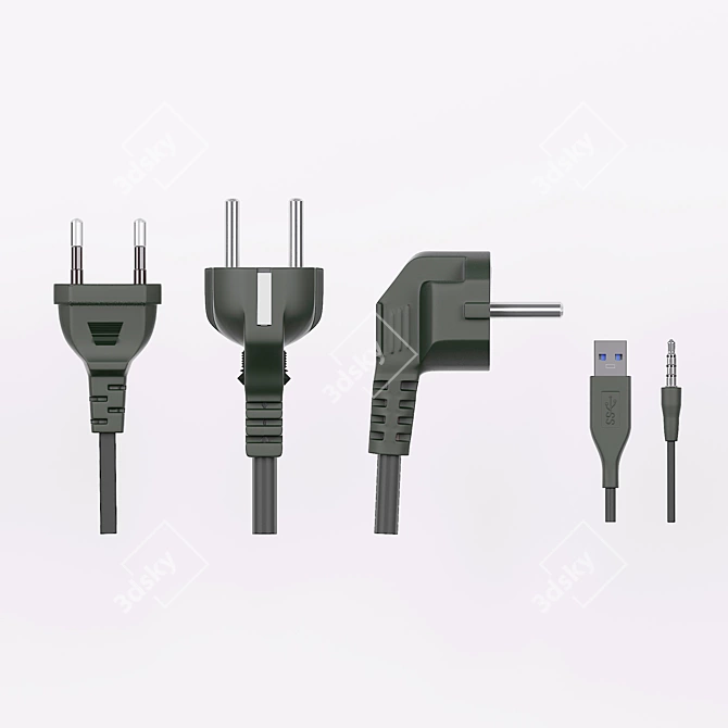 Versatile Electric Plug Set 3D model image 2