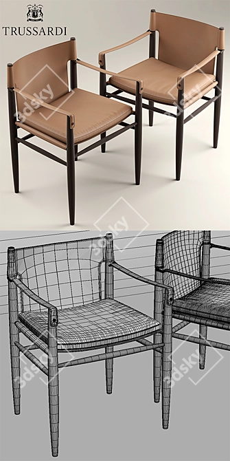 Trussardi Casa Saddle Chair Set 3D model image 3