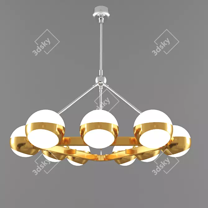 Industrial Loft Metal and Glass Pendant Light 3D model image 3