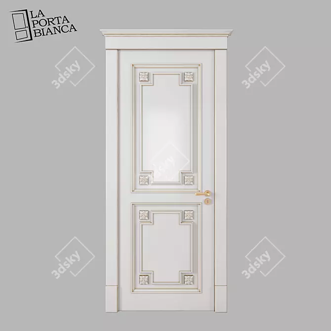 Elegant Geometric Filigree Door 3D model image 1