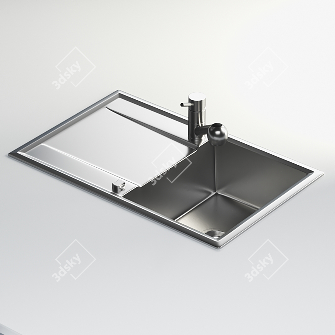 Stainless Steel Kitchen Sink 3D model image 1