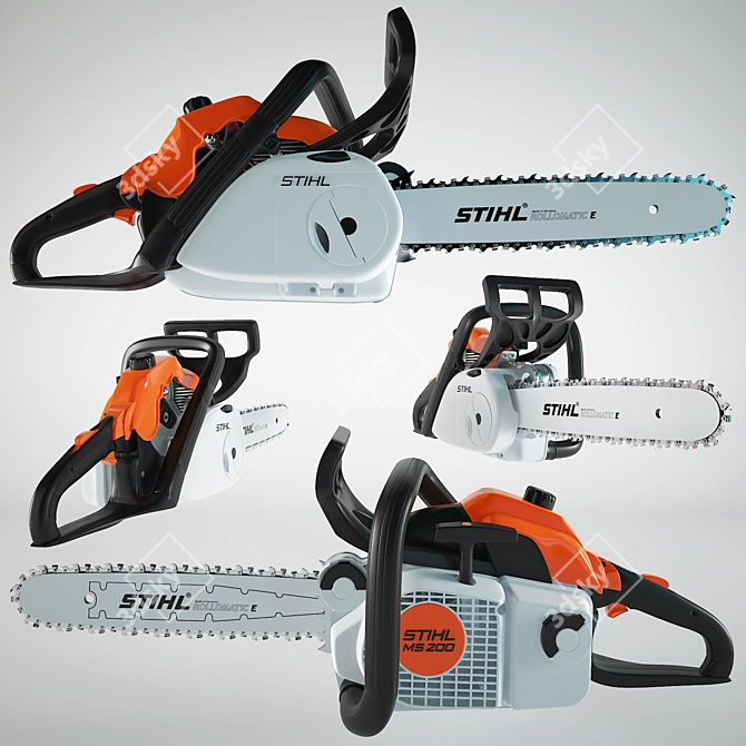 STIHL MS200 Chainsaw: Powerful and Precise 3D model image 2