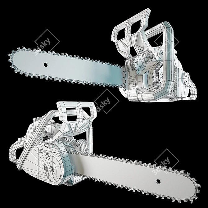 STIHL MS200 Chainsaw: Powerful and Precise 3D model image 3