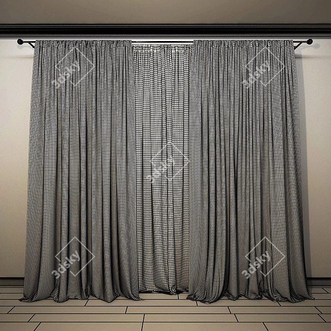 Elegant Drapes & Sheers 3D model image 2