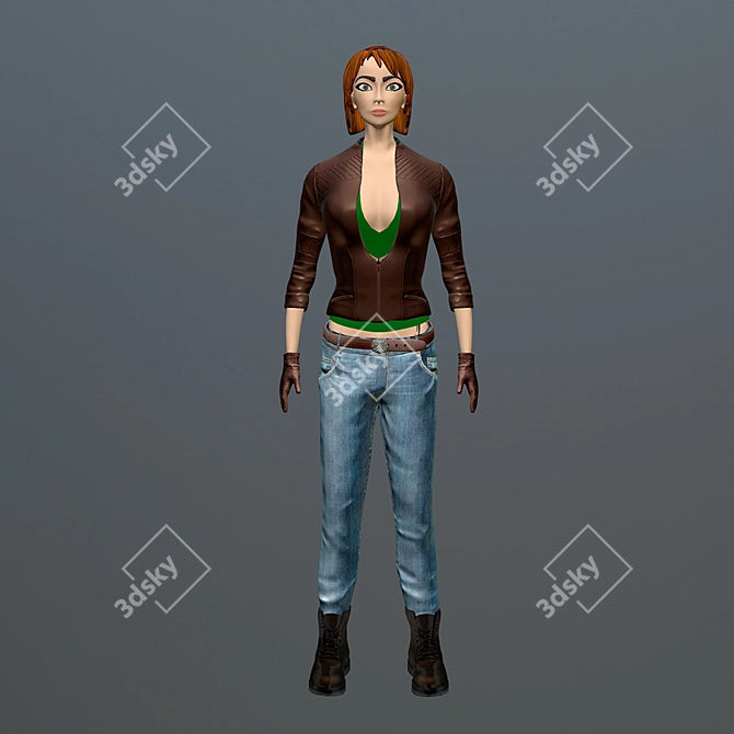 Low Poly Girl Character: Emma 3D model image 1