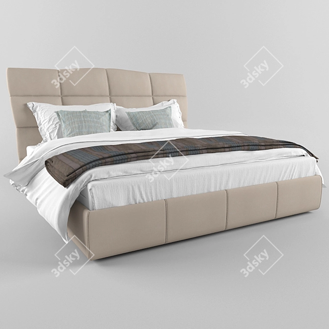 Luxurious Italian Design - Cattelan Italia Marshall Bed 3D model image 1