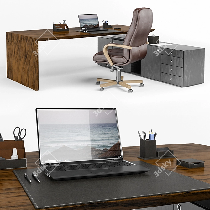 Elegant MultipliCEO Office Set 3D model image 1