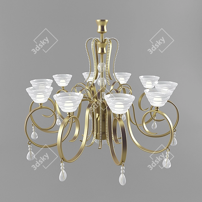 Modern Suspended Chandelier: Elegant Lighting Fixture 3D model image 1