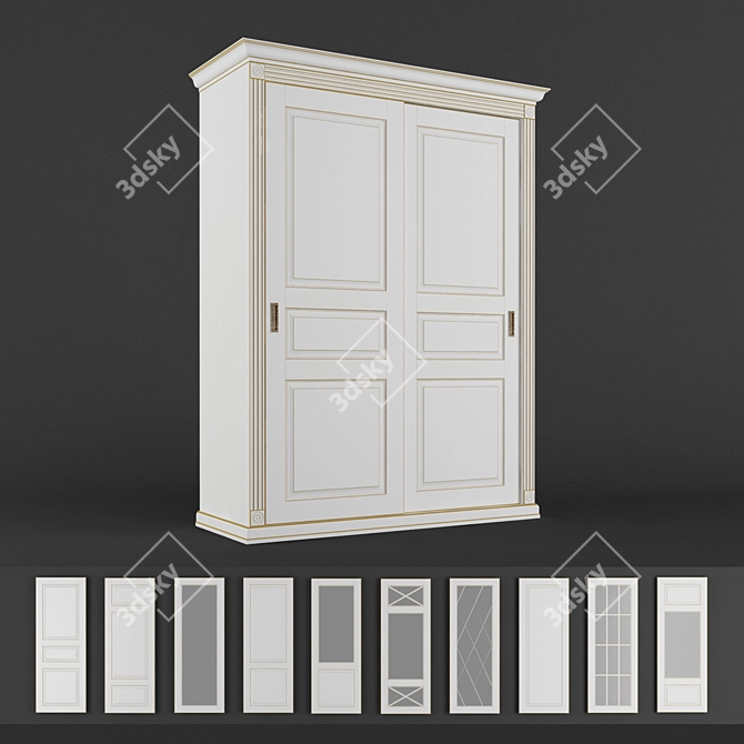 Modern 2-Door Wardrobe by Rossta 3D model image 1