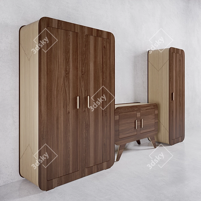 Modern Scandinavian Furniture Set 3D model image 2