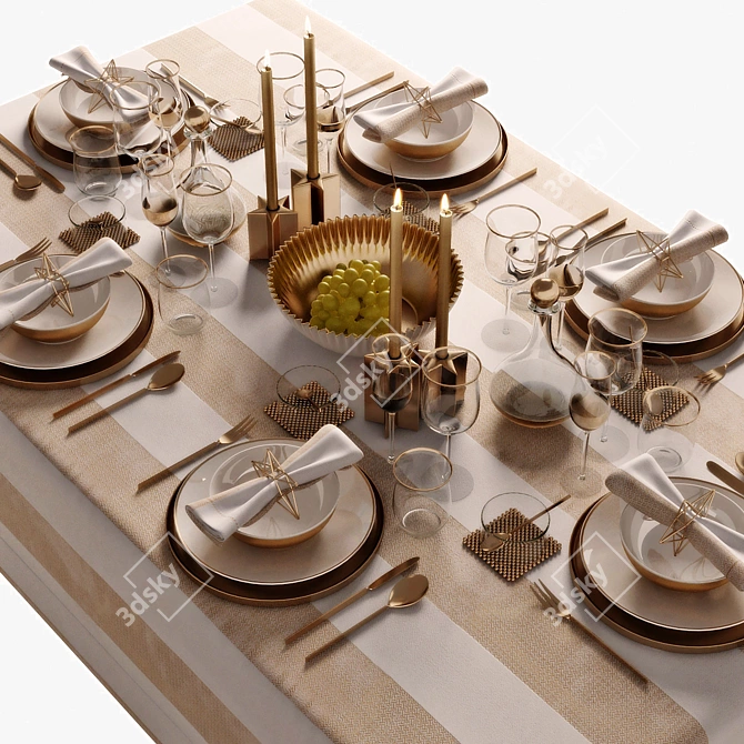 Elegant Table Setting by Zara 3D model image 1