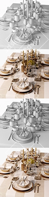 Elegant Table Setting by Zara 3D model image 3