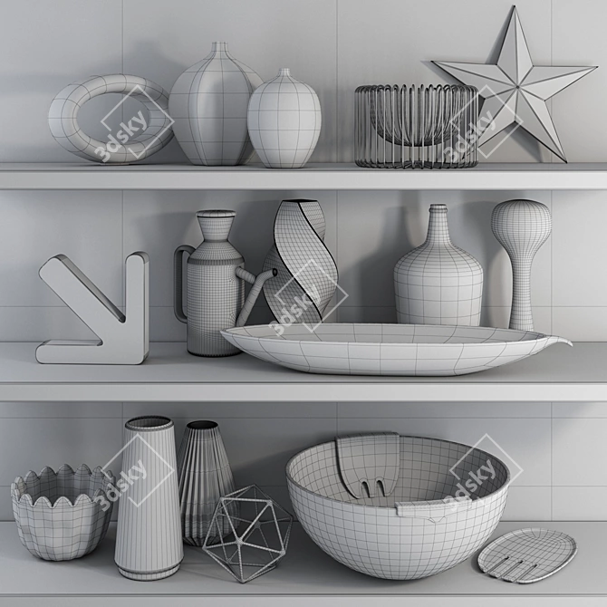 Modern Decor Set: Contemporary Home Accents 3D model image 2