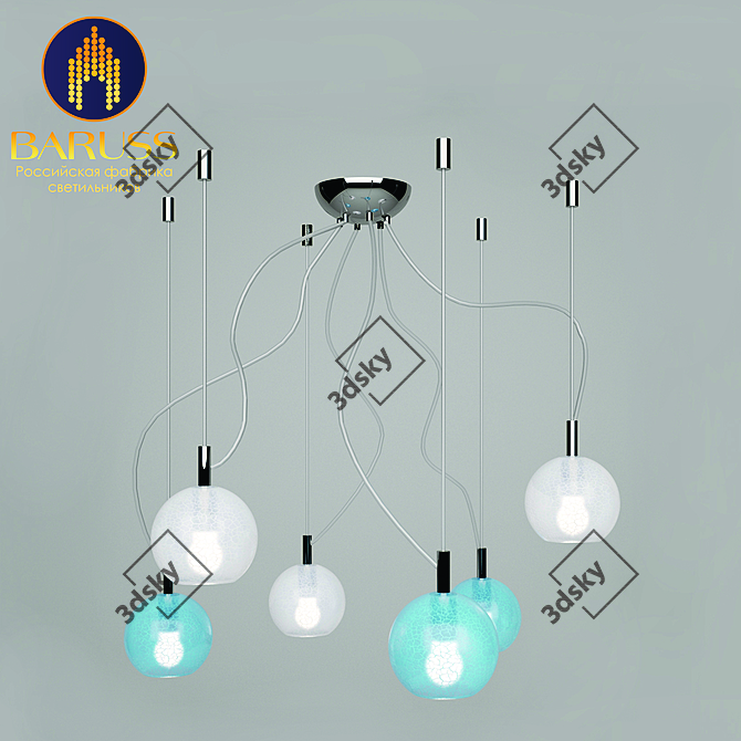 Elegant Glass Chandelier, Baruss BS102 3D model image 1