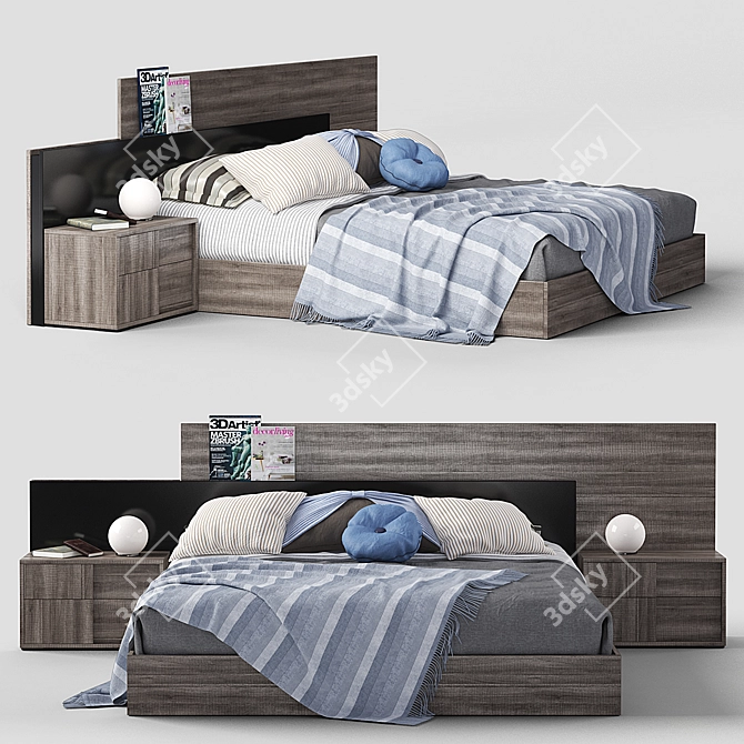 Status Futura Bed & Lamp 3D model image 1