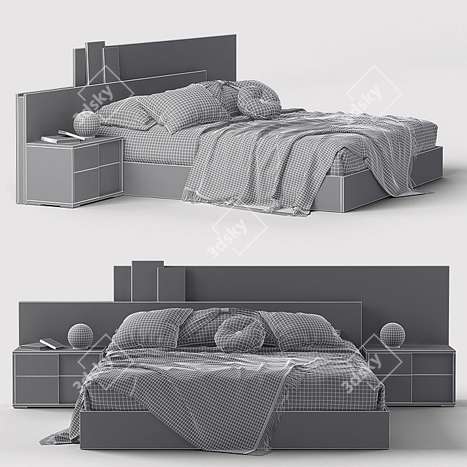 Status Futura Bed & Lamp 3D model image 2