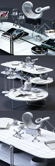 Modern Cattelan Italia Coffee Tables Set 3D model image 3