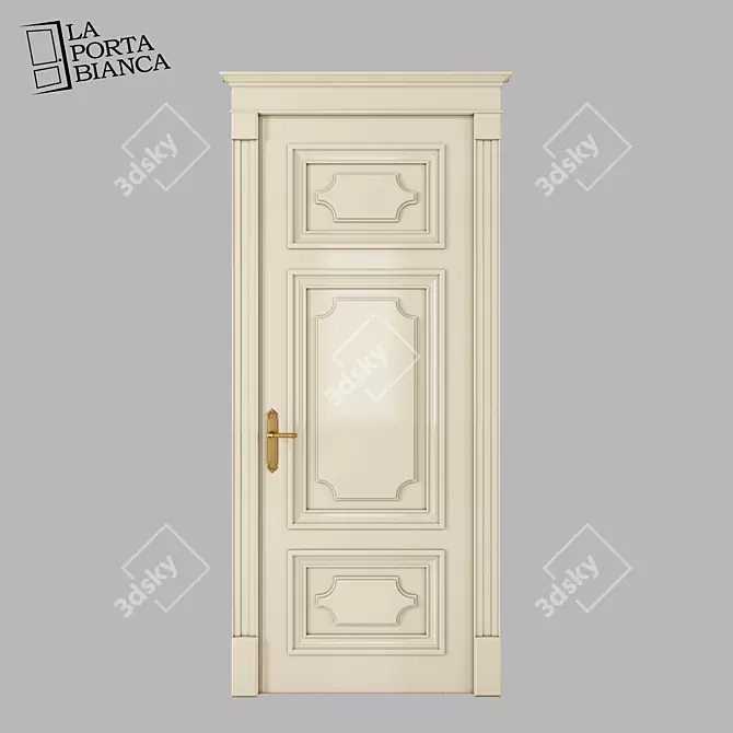 Elegant Milk Toned Door 3D model image 1