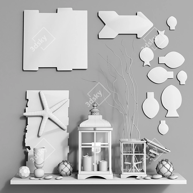 Coastal Decor Set 3D model image 3