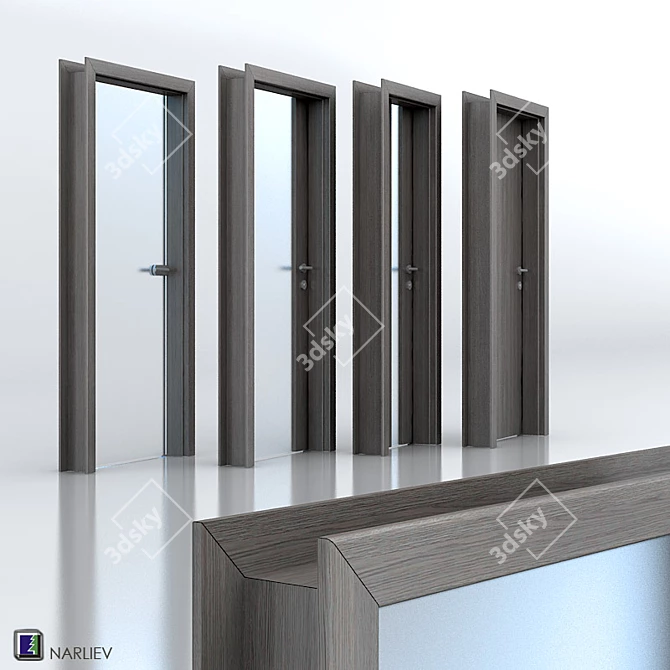 Elegant Veneer Interior Doors 3D model image 1