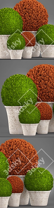 Lush Topiary Collection: 121 Plants 3D model image 2