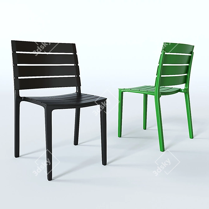 Sleek Santa Monica Black Table 3D model image 1