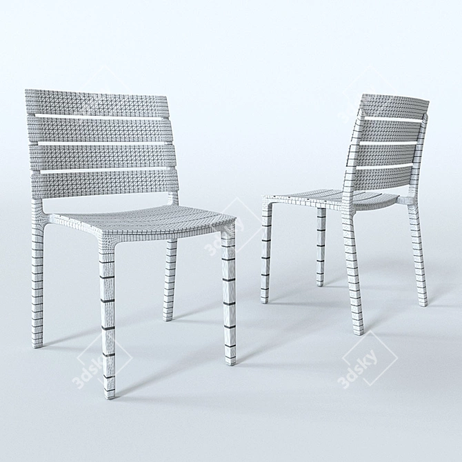 Sleek Santa Monica Black Table 3D model image 2