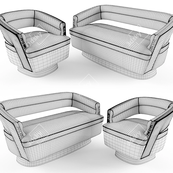 Russel Velvet Sofa: Futuristic Design, Luxurious Upholstery 3D model image 2