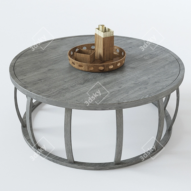 Sleek Round Coffee Table 3D model image 1