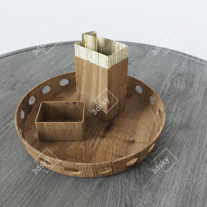 Sleek Round Coffee Table 3D model image 3