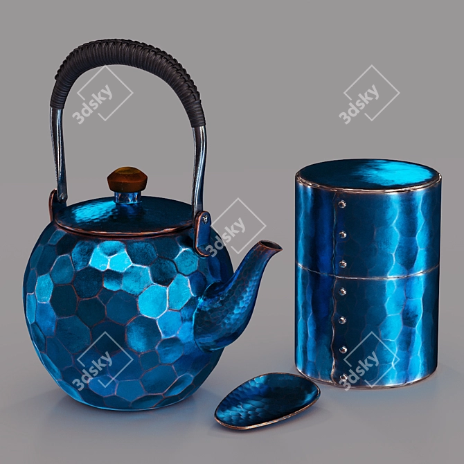 Authentic Japanese Artisan Tea Set 3D model image 1