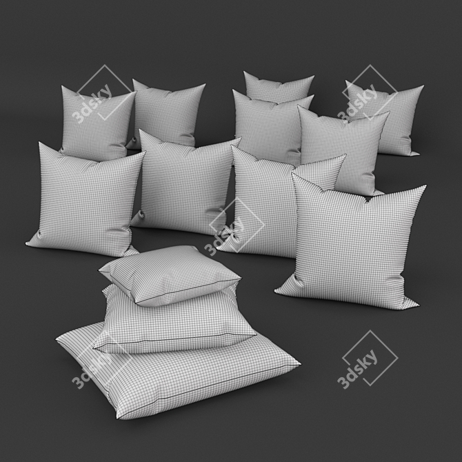 Botanical-inspired Accent Pillows 3D model image 2