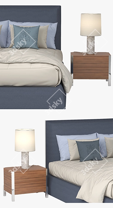 Trussardi Band Bed: Ultimate Elegance & Comfort 3D model image 2