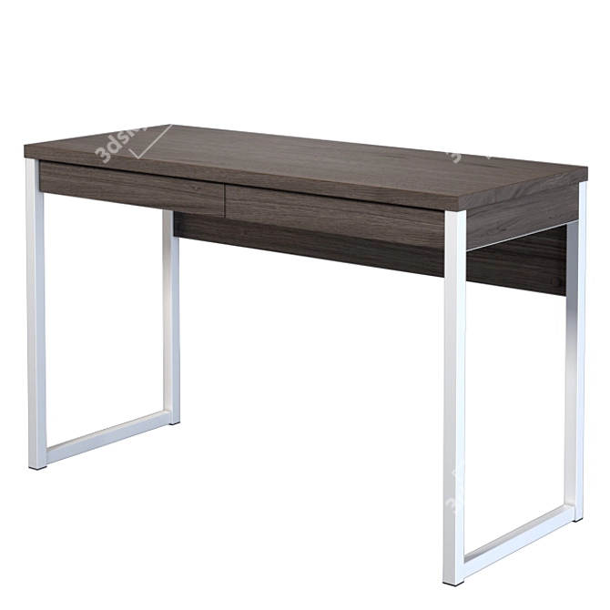 Emmezeta Delta Desk: Oak and Metal 3D model image 1