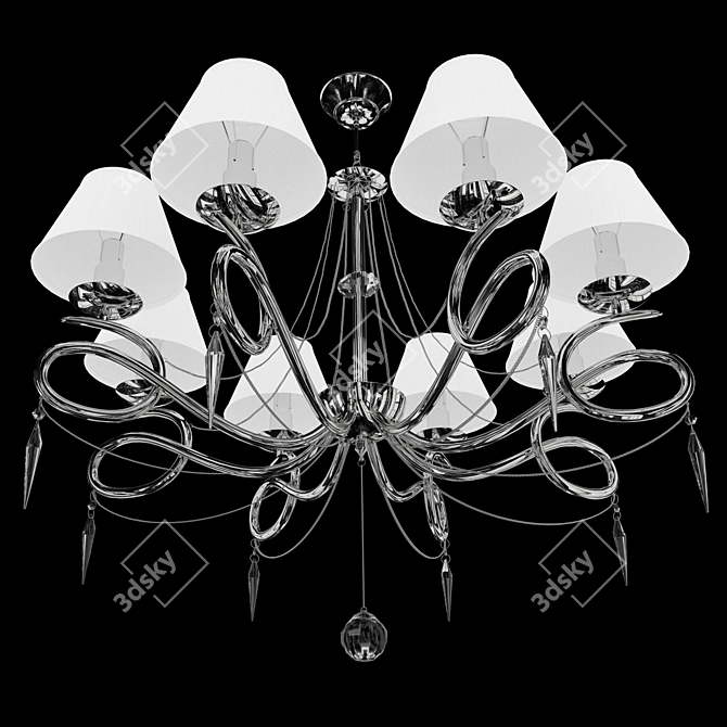 Elegant Crystal Chandelier 3D model image 2