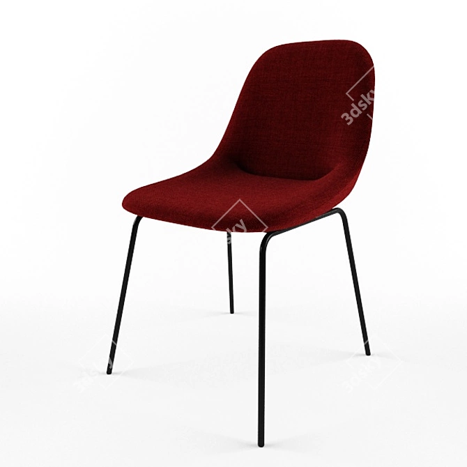 Sleek BESO Sled Chair 3D model image 1