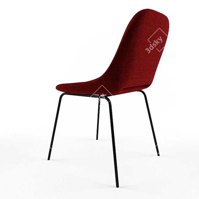 Sleek BESO Sled Chair 3D model image 2