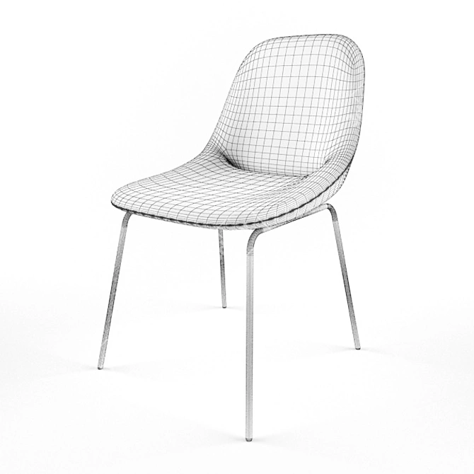 Sleek BESO Sled Chair 3D model image 3