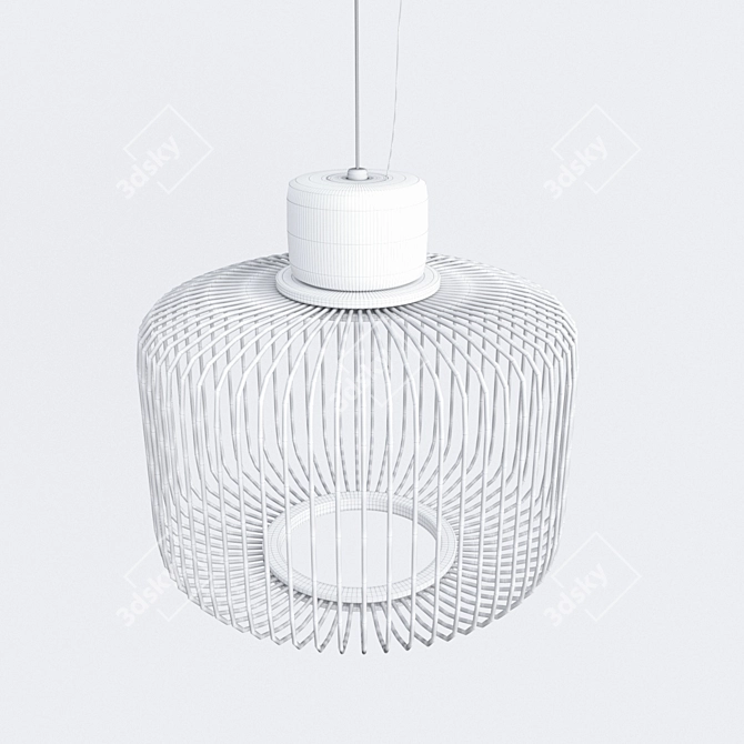 Elegant Stoneware Suspension Lamp 3D model image 3