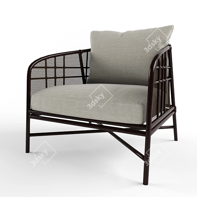 Timeless Plaid Lounge Chair 3D model image 1