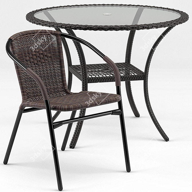 Elegant Brigance Bistro Set - Acadian Dining Chair 3D model image 1