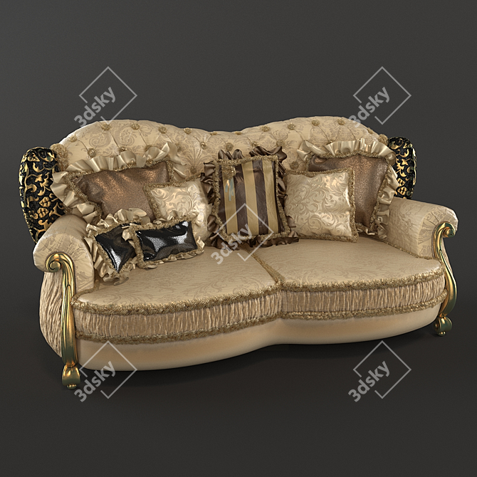 Luxury Royal Palace Sofa 3D model image 1