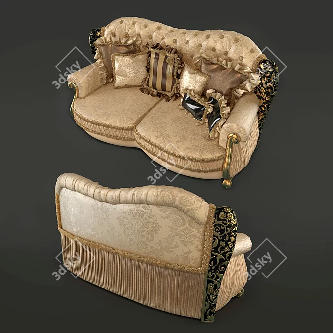 Luxury Royal Palace Sofa 3D model image 2