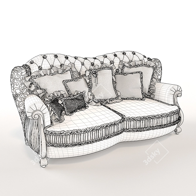 Luxury Royal Palace Sofa 3D model image 3