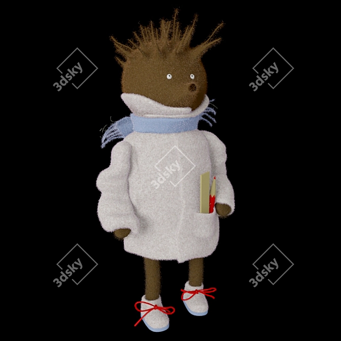 Handmade Hedgehog Doll 3D model image 1